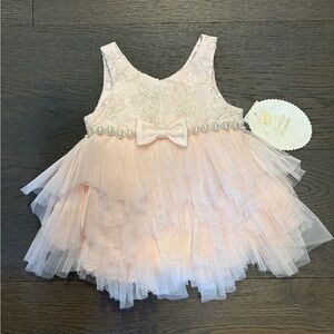 Gorgeous baby girl pink cocktail dress 6M NWT ret $159usd